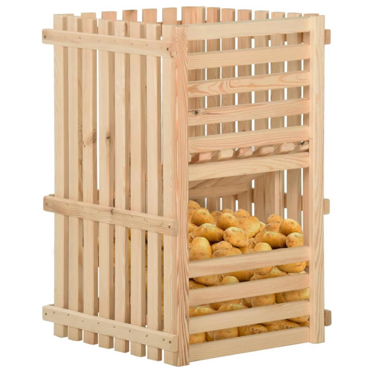 Caja para patatas madera maciza de pino 50x50x80 cm