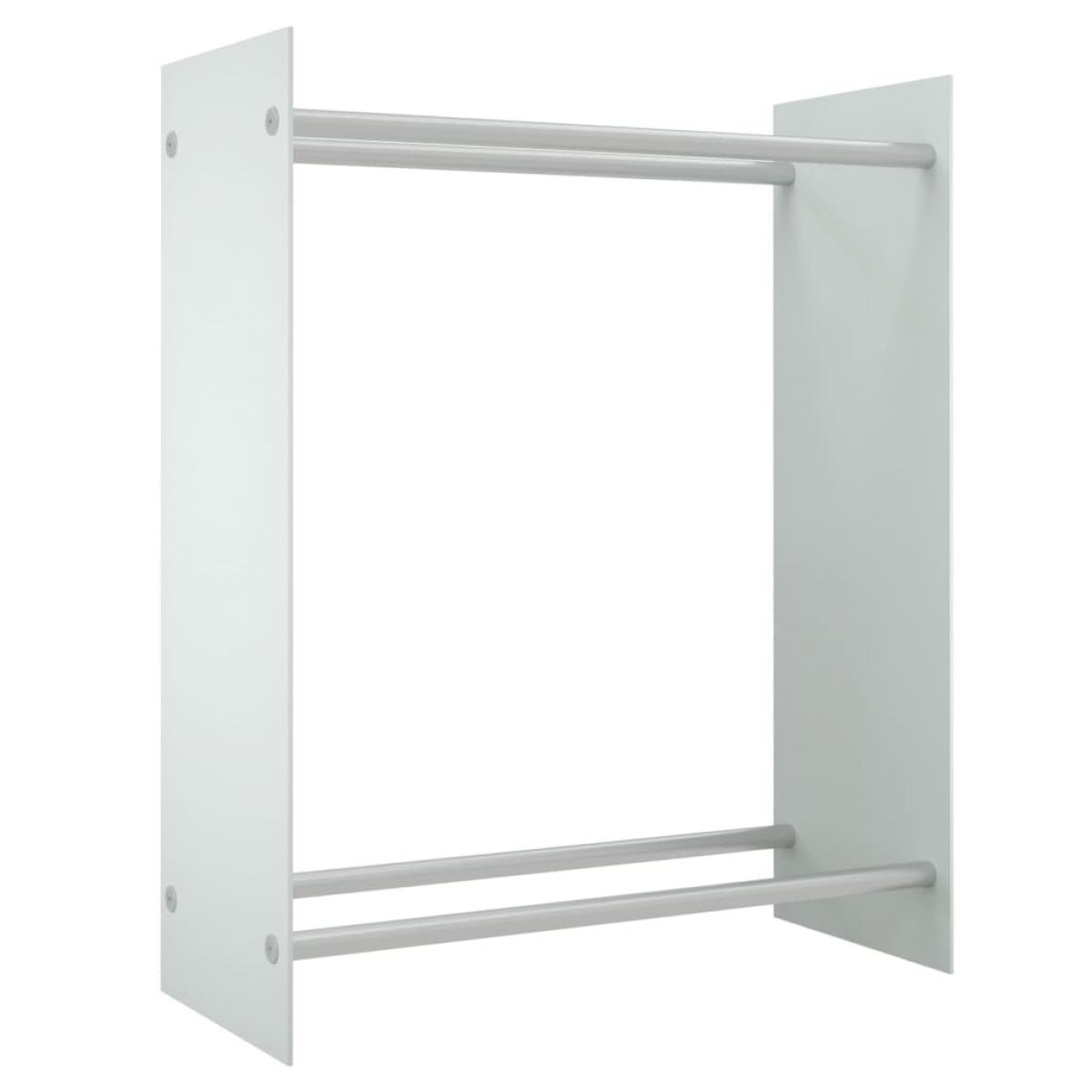 Leñero de vidrio templado blanco 80x35x100 cm