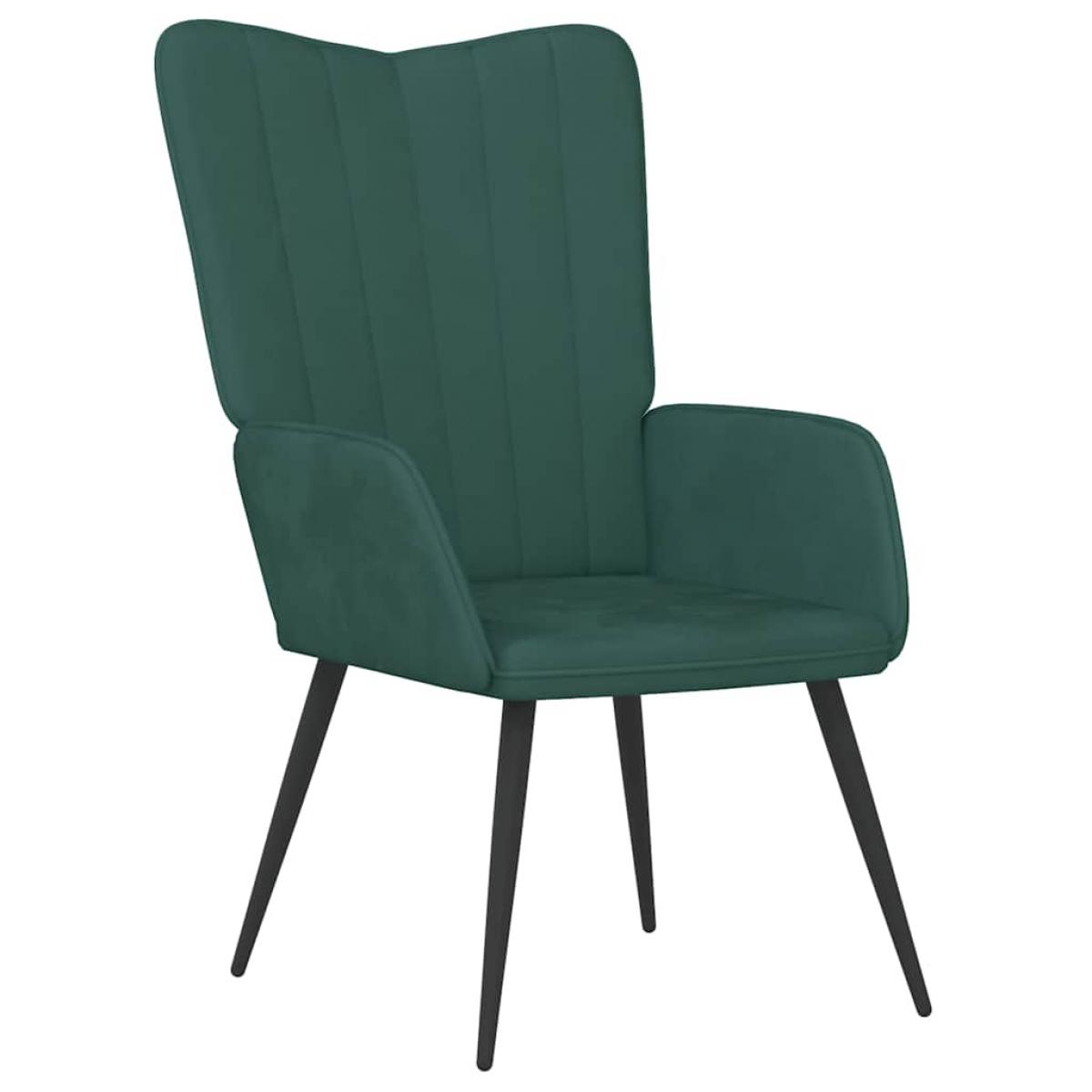 Sillón de relax de terciopelo verde oscuro