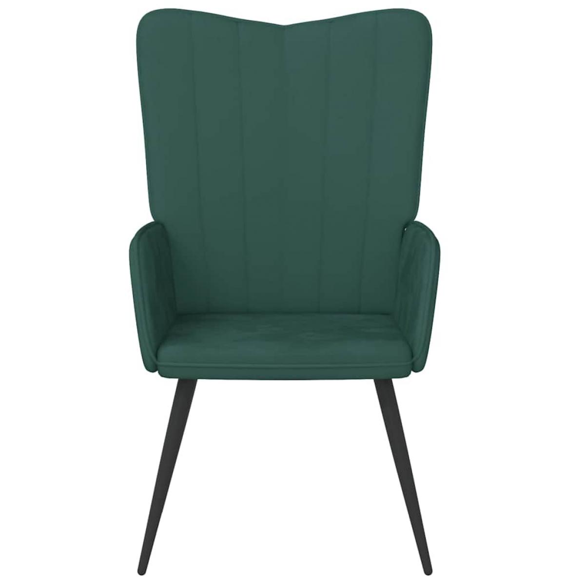 Sillón de relax de terciopelo verde oscuro
