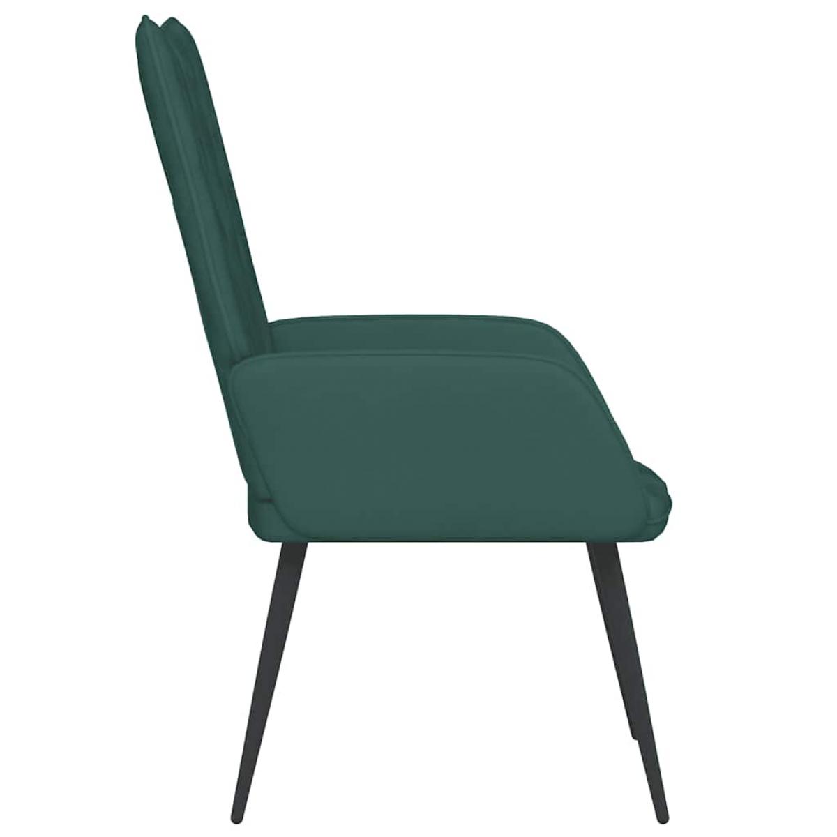 Sillón de relax de terciopelo verde oscuro