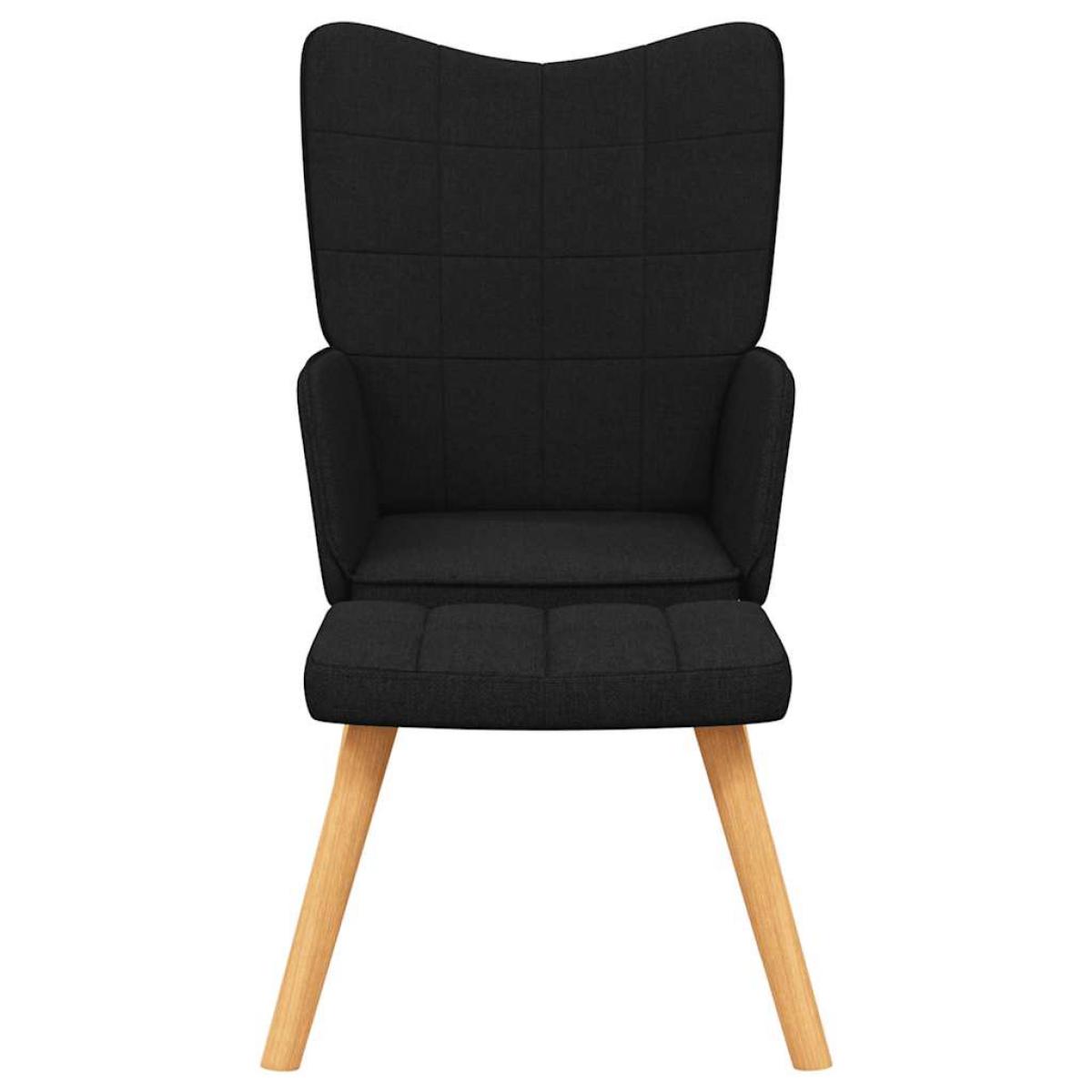Sillón de relax con reposapiés tela negro