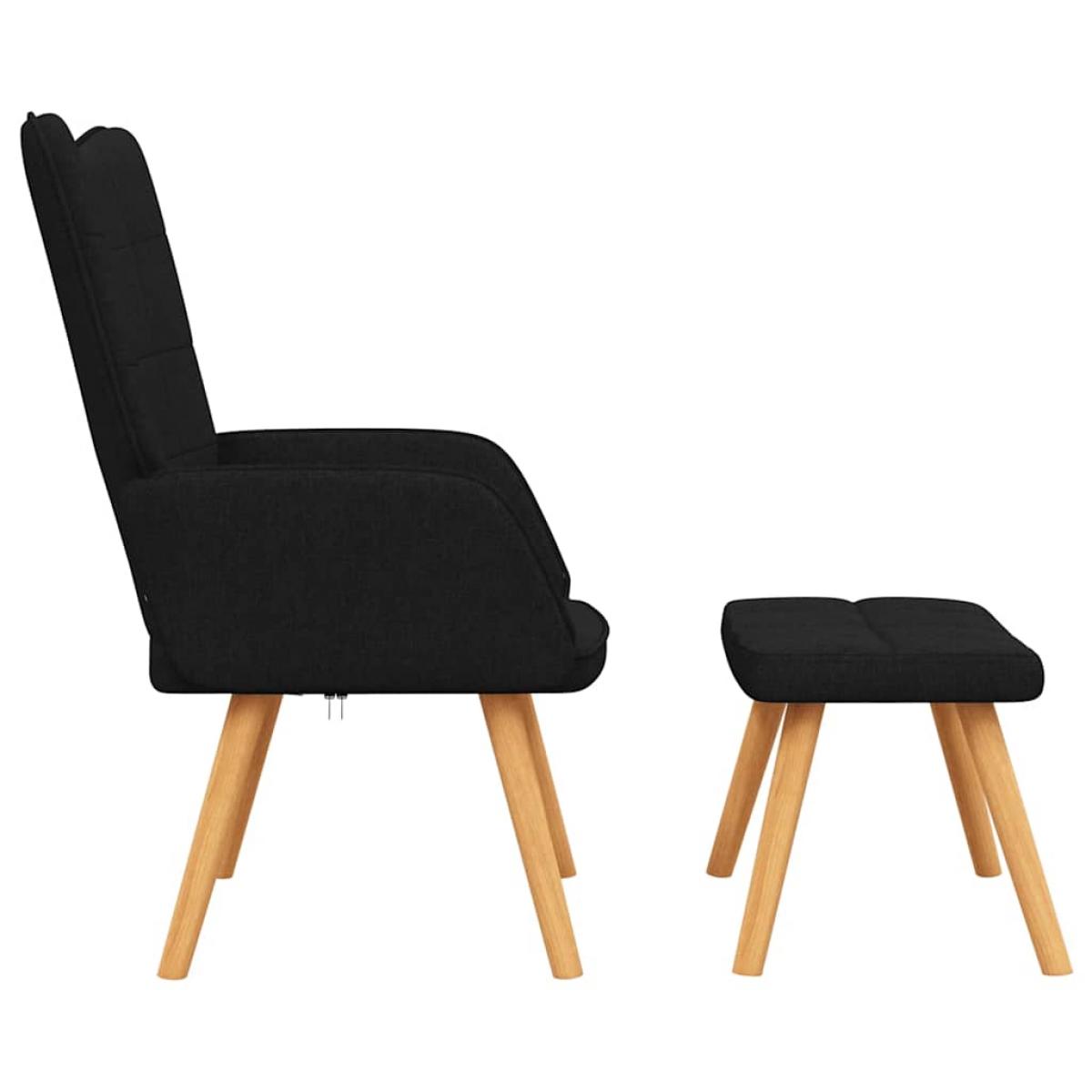 Sillón de relax con reposapiés tela negro