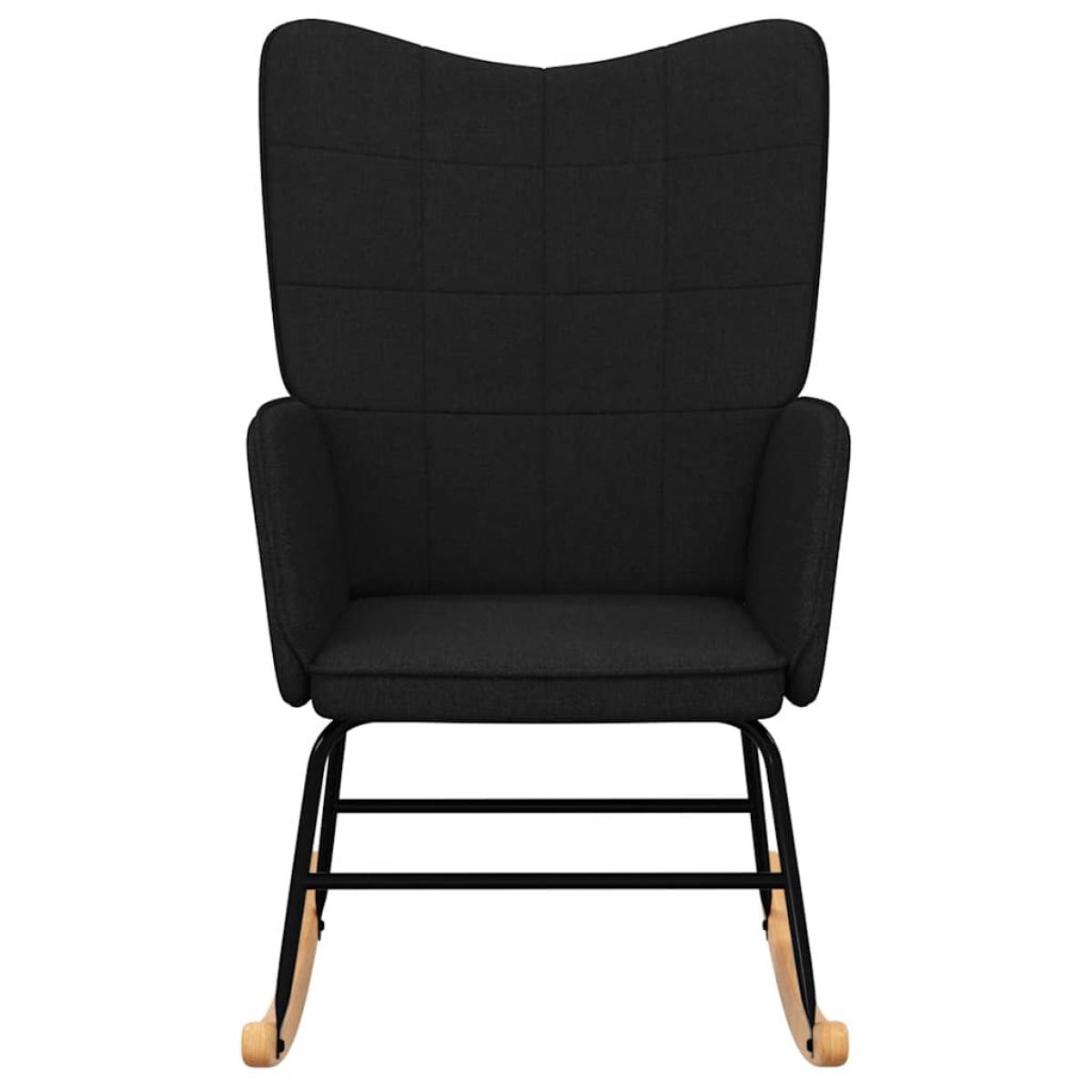 Silla mecedora de tela negra