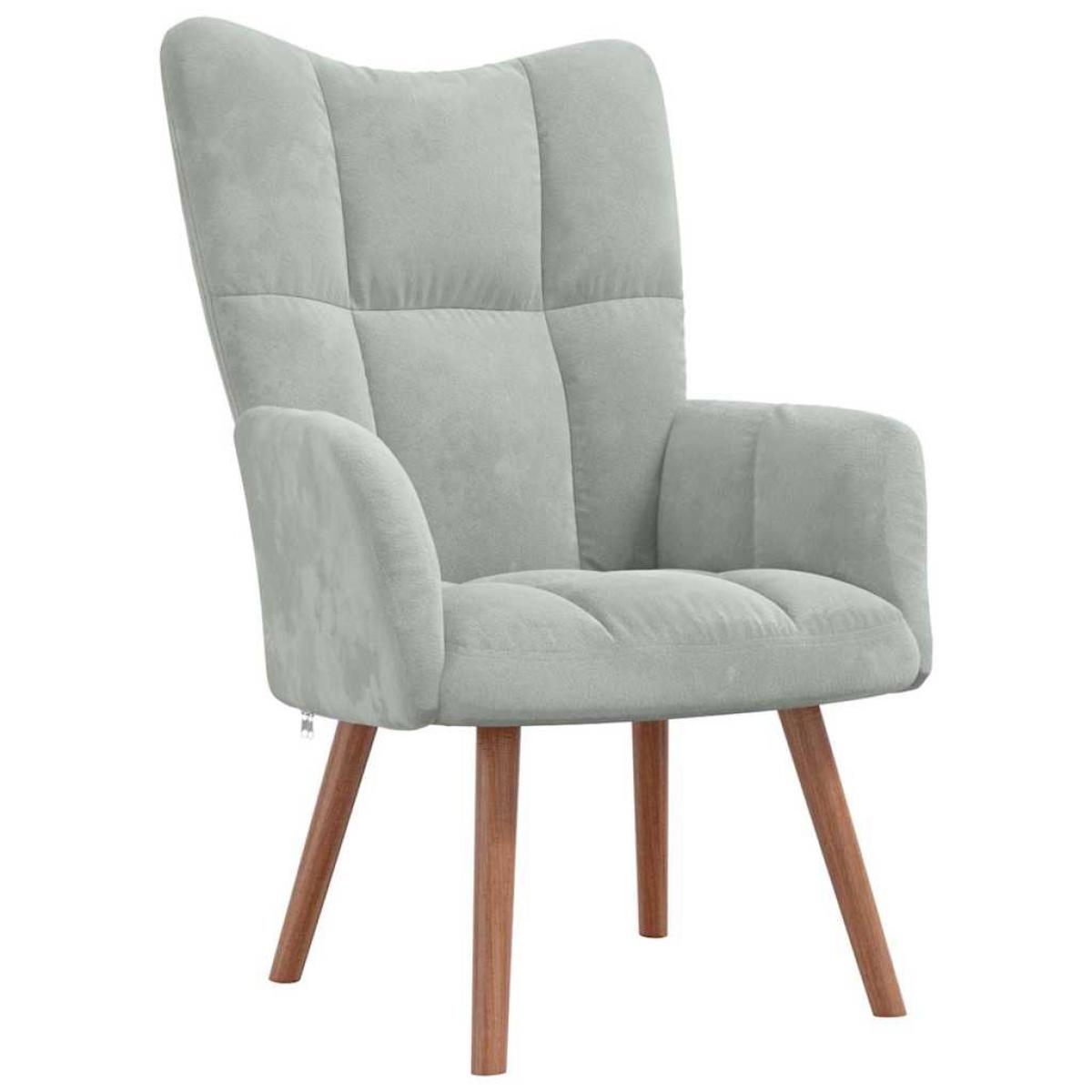 Sillón de relax de terciopelo gris claro