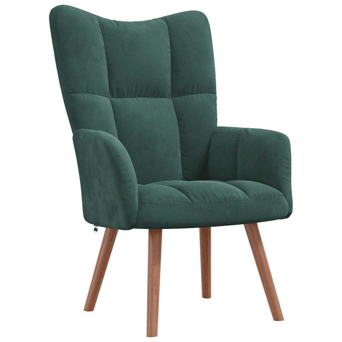 Sillón de relax de terciopelo verde oscuro