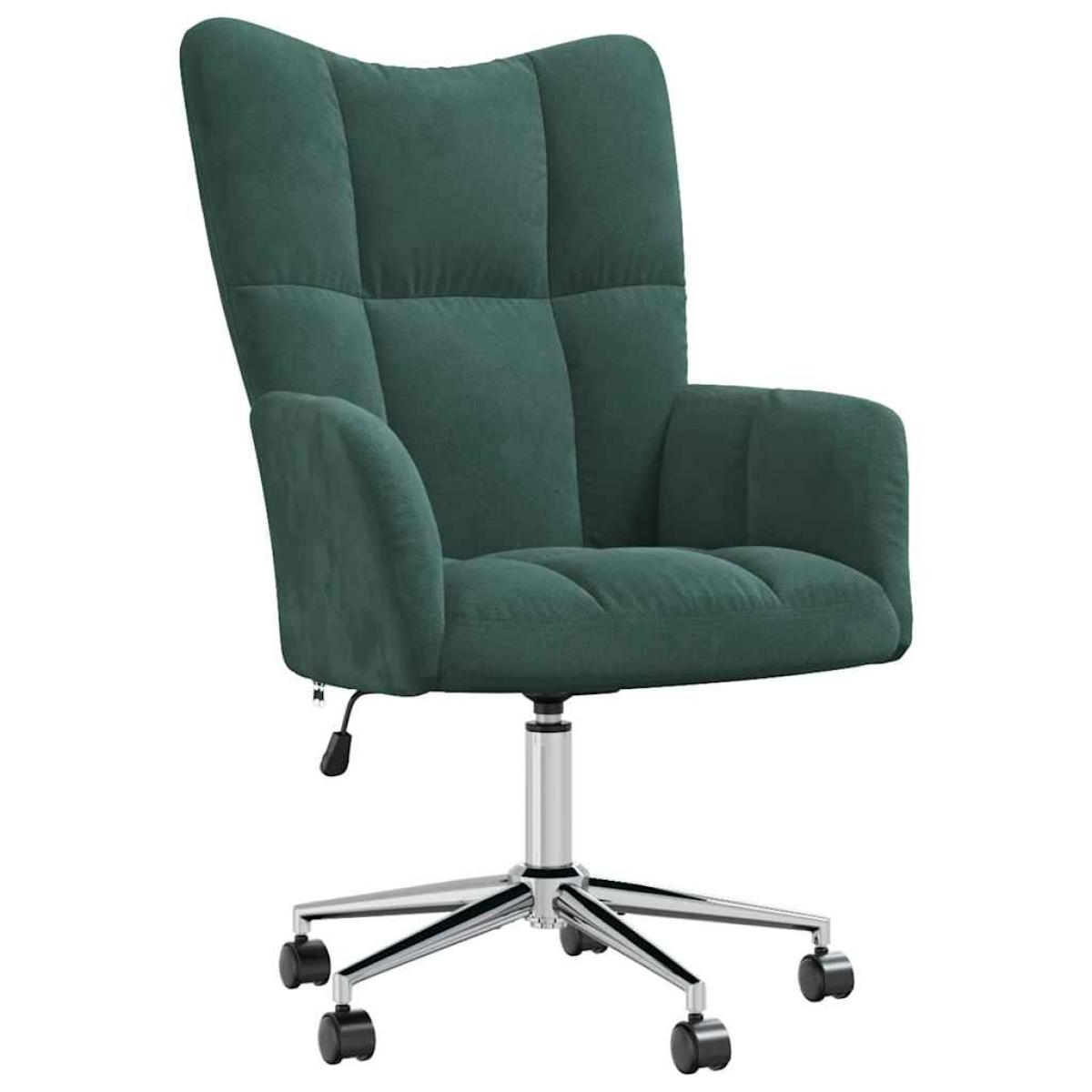 Silla de relajación de terciopelo verde oscuro