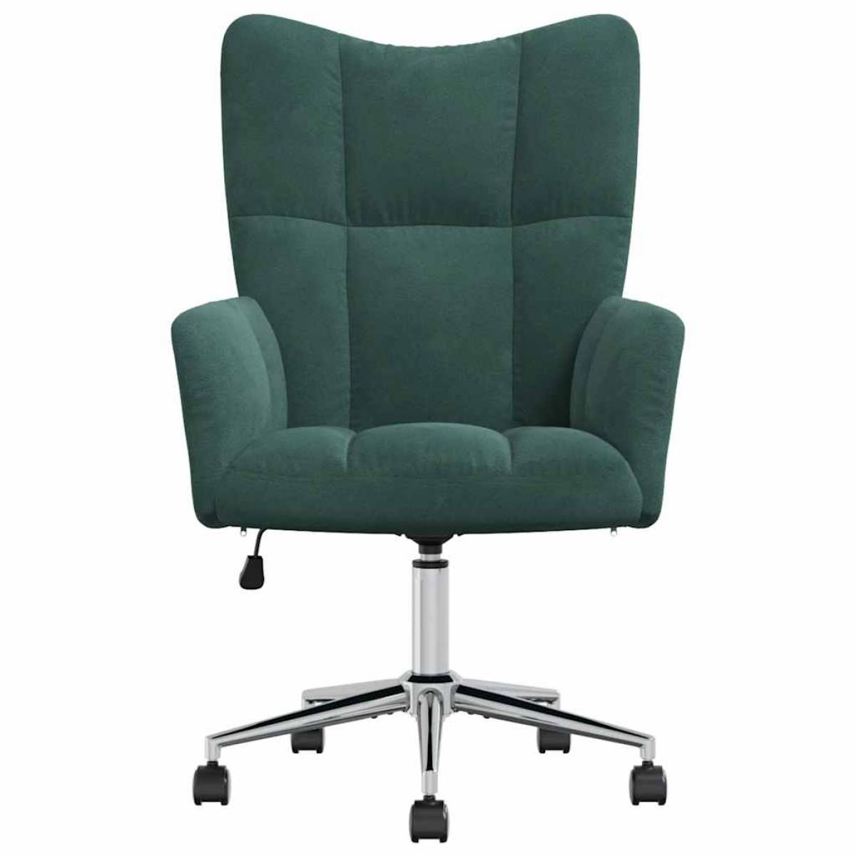 Silla de relajación de terciopelo verde oscuro
