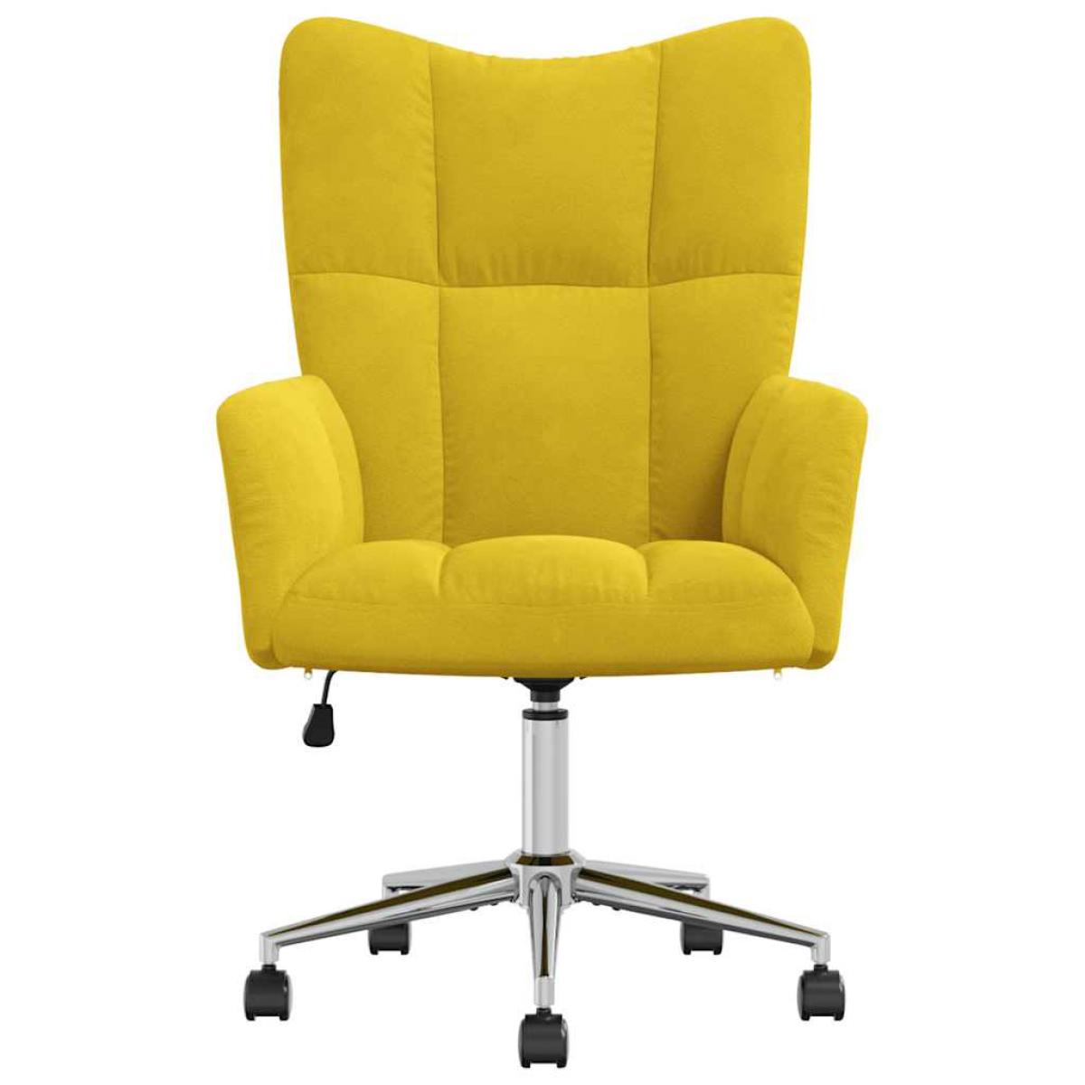 Sillón de relax de terciopelo amarillo mostaza