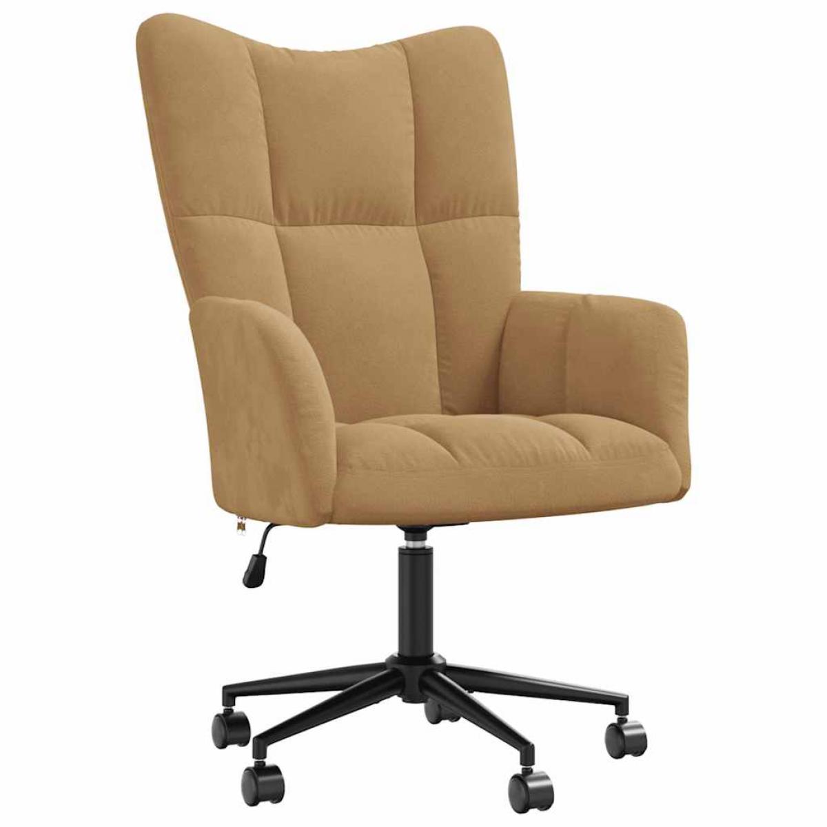 Sillón de relax de terciopelo marrón