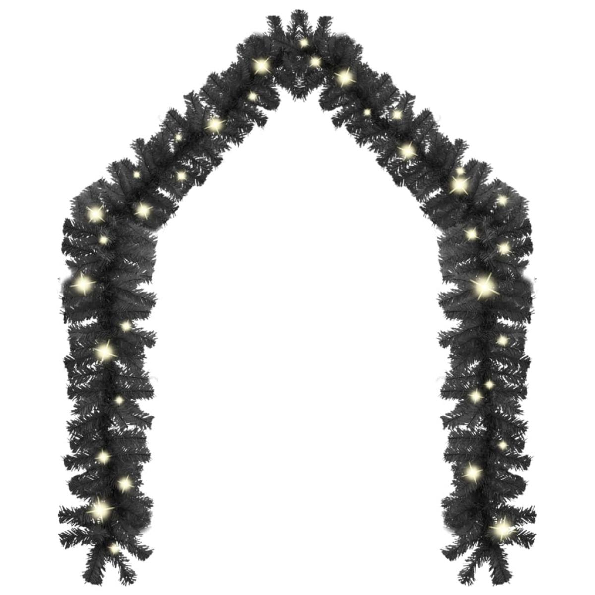 Guirnalda de Navidad con luces LED negro 10 m