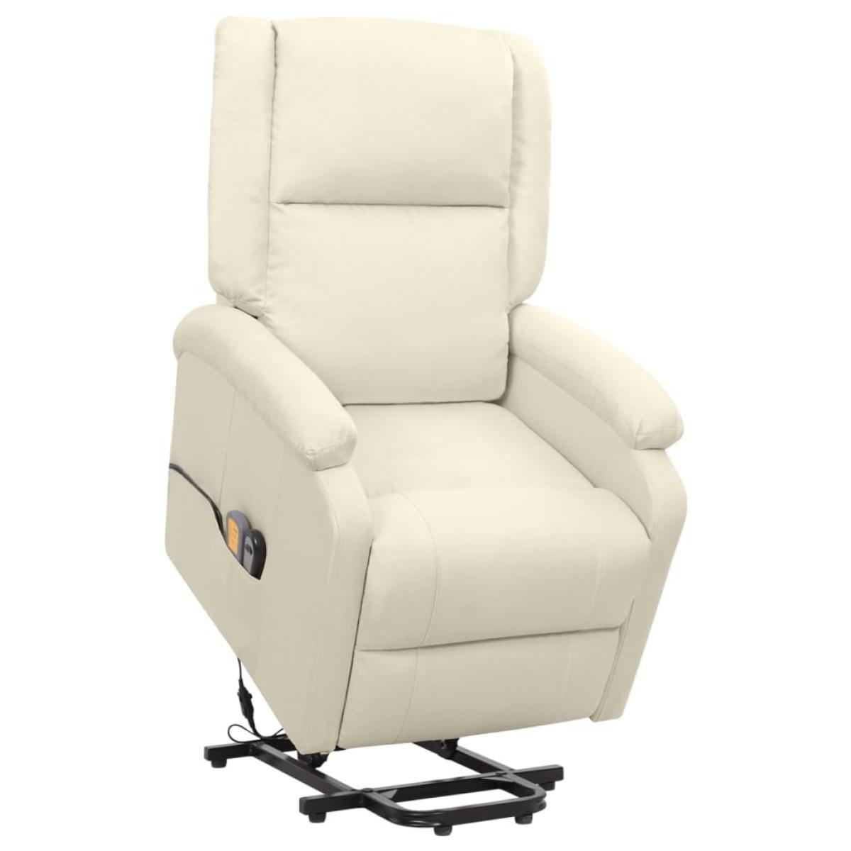 Sillón de masaje elevable tela color crema