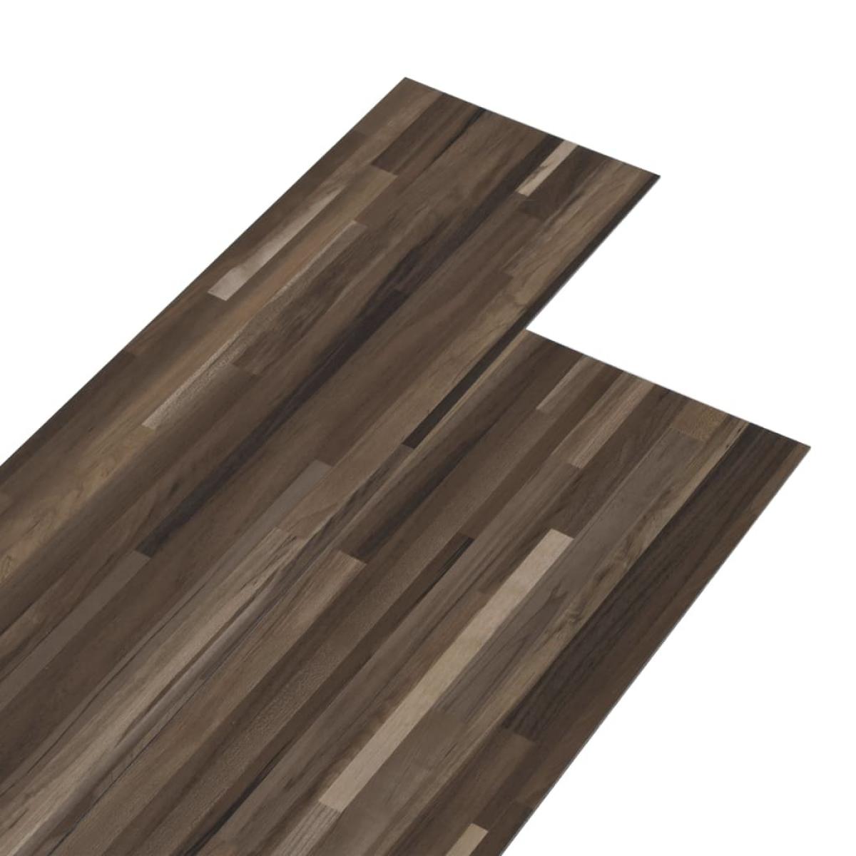 Lamas para suelo autoadhesivas PVC marrón a rayas 5,21 m² 2 mm