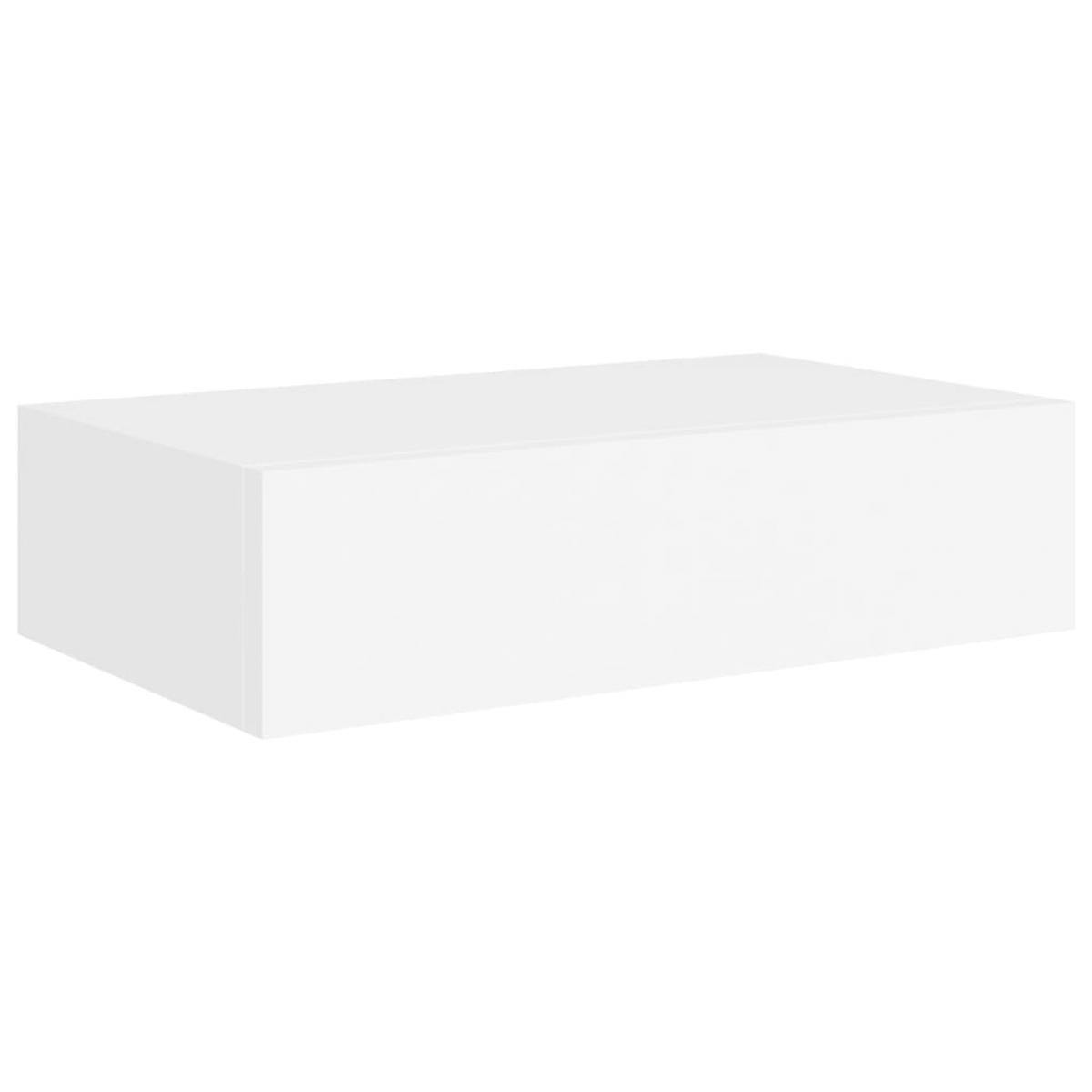Estante con cajón de pared MDF blanco 40x23,5x10 cm