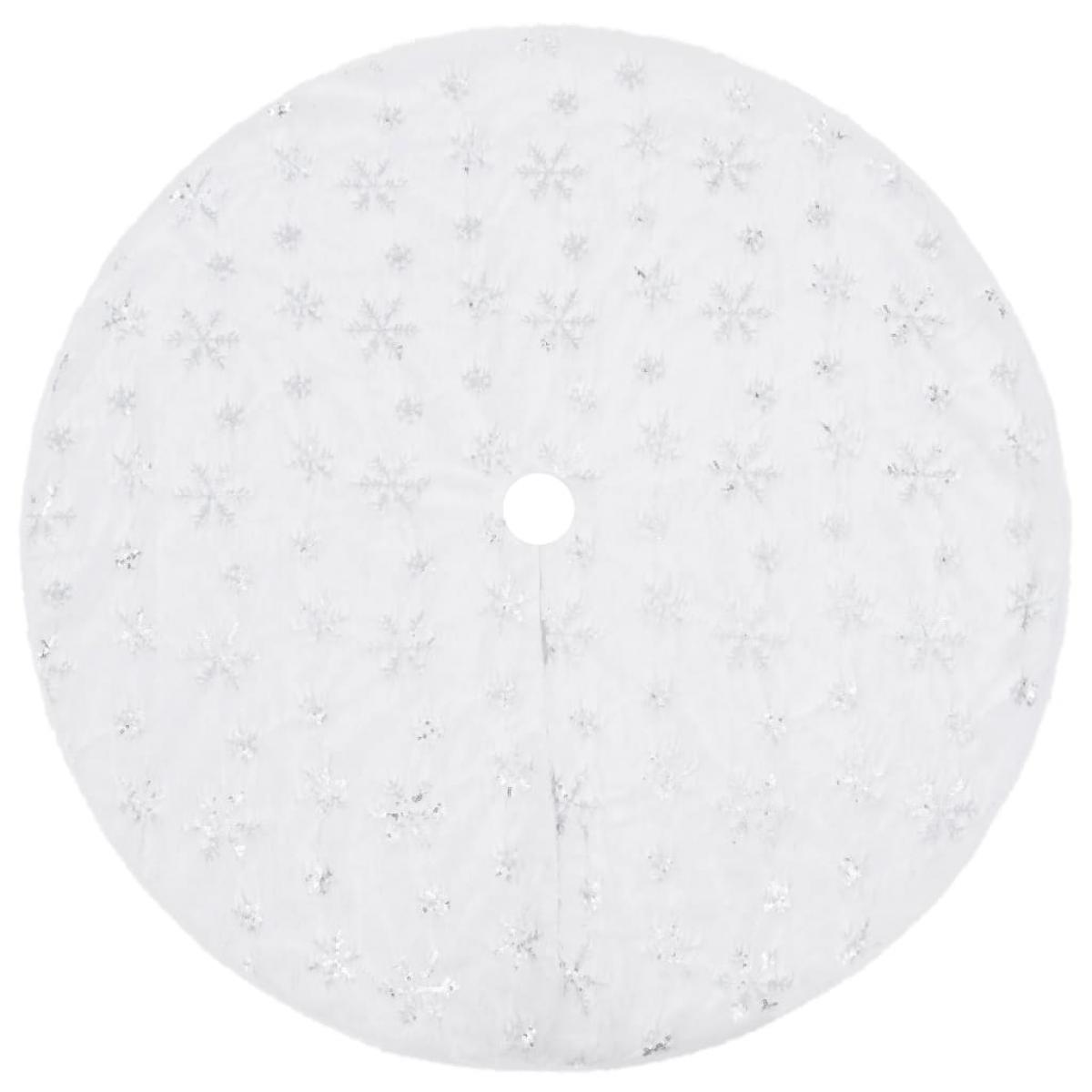 Falda del árbol de Navidad de lujo blanca cuero sintético 150cm
