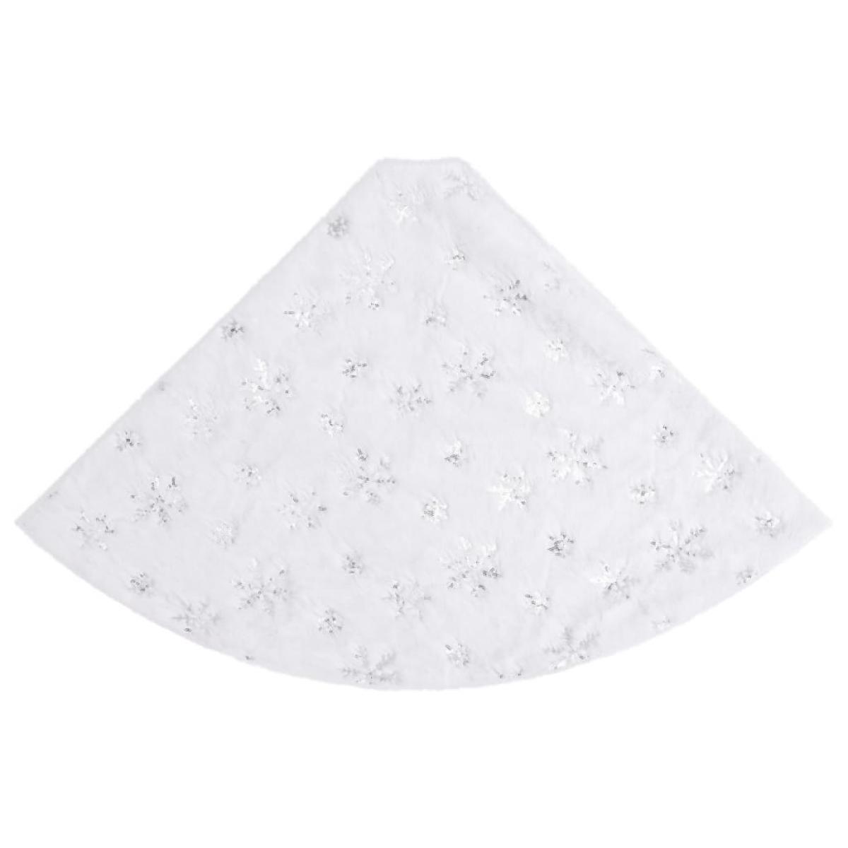 Falda del árbol de Navidad de lujo blanca cuero sintético 150cm