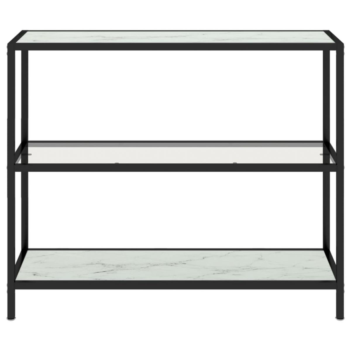 Estantería transparente y blanco mármol vidrio 100x36x90 cm