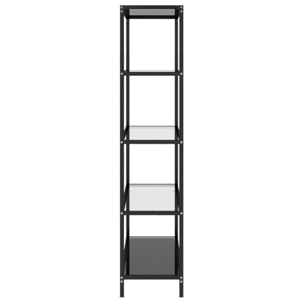 Estantería transparente vidrio templado y negro 100x36x168 cm