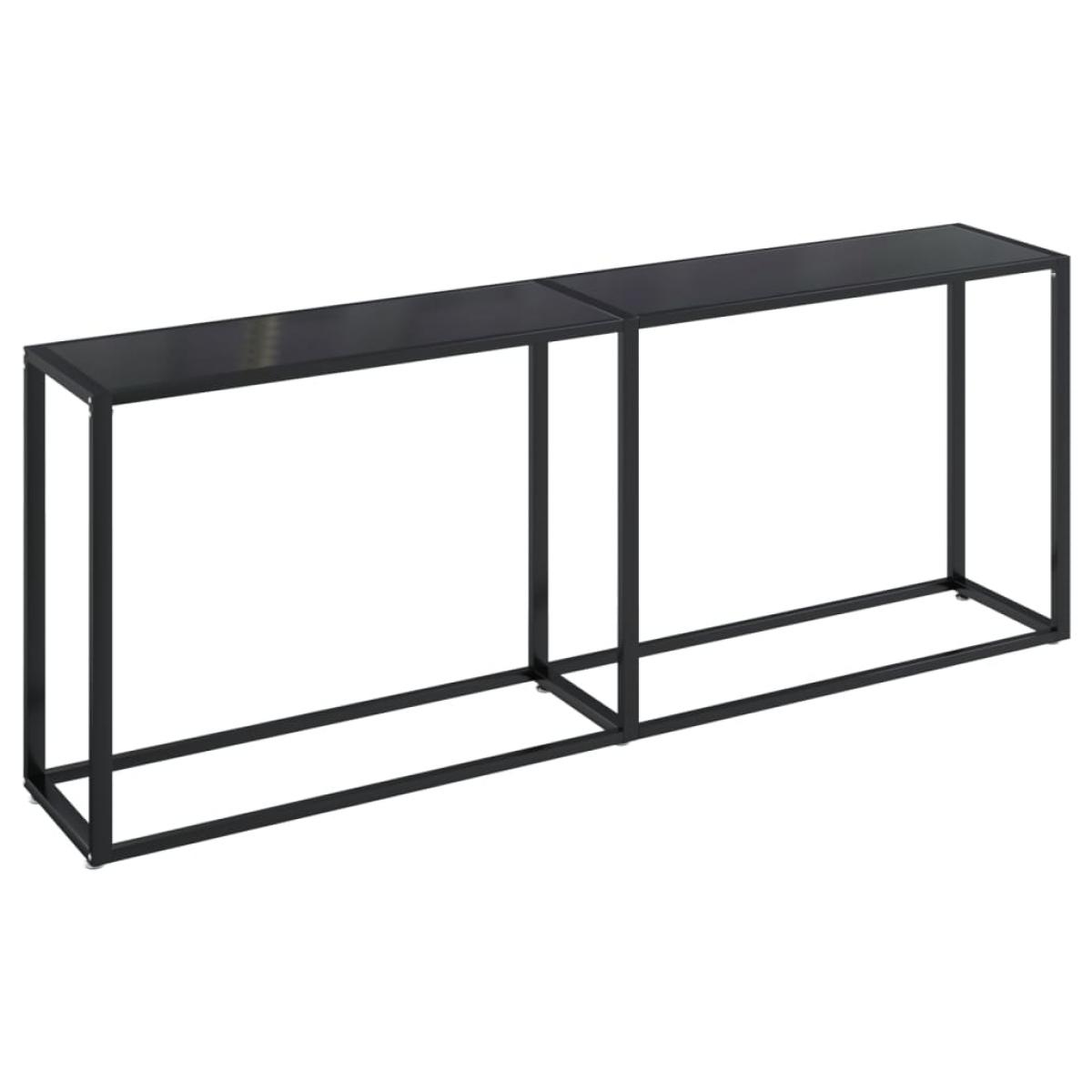 Mesa consola vidrio templado negro 200x35x75,5 cm