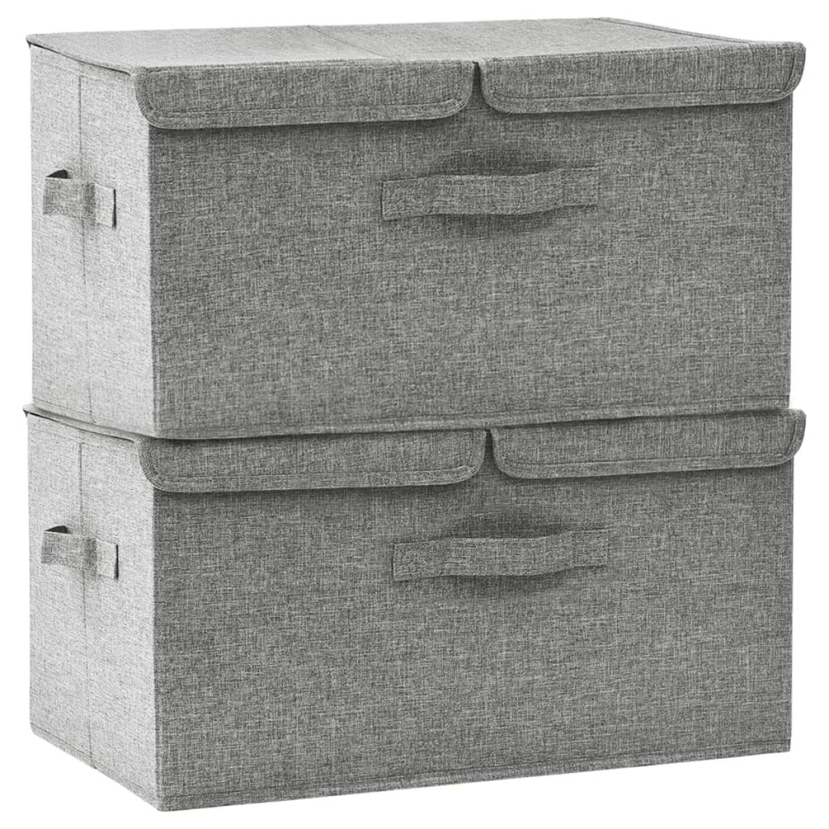 Cajas de almacenaje 2 unidades tela gris 50x30x25 cm