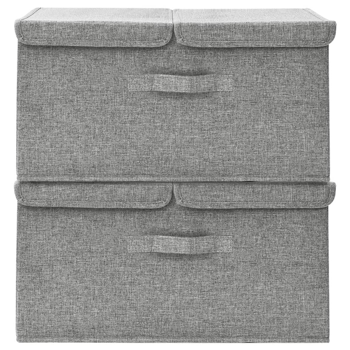 Cajas de almacenaje 2 unidades tela gris 50x30x25 cm