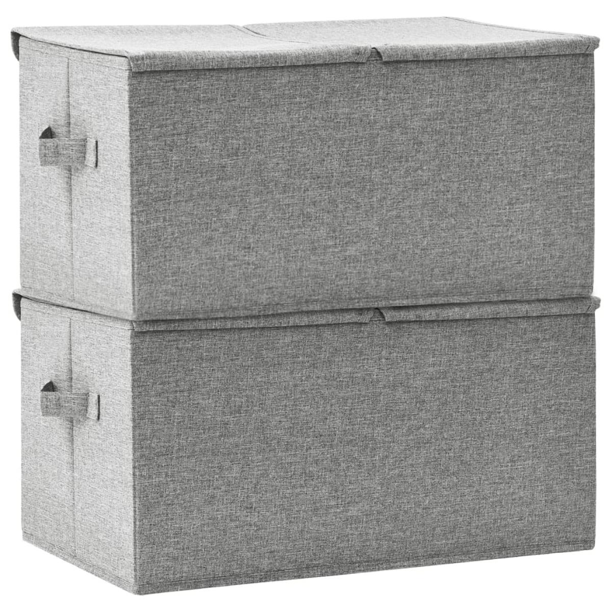Cajas de almacenaje 2 unidades tela gris 50x30x25 cm