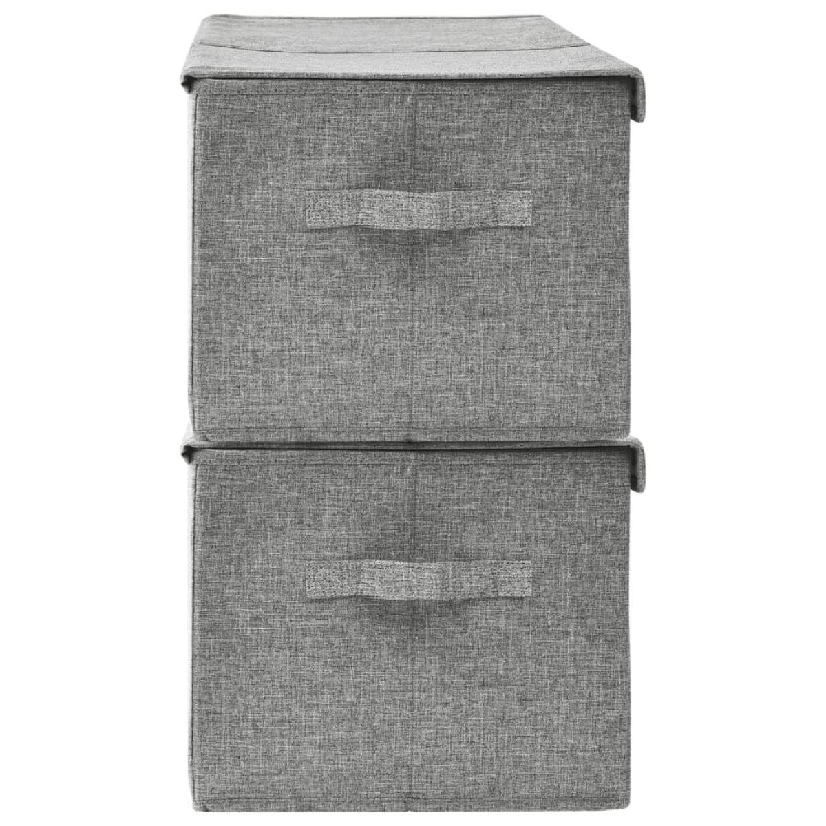 Cajas de almacenaje 2 unidades tela gris 50x30x25 cm