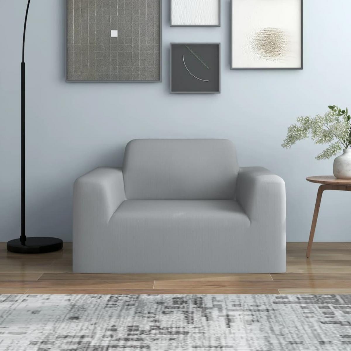 Funda elástica para sillón poliéster jersey gris