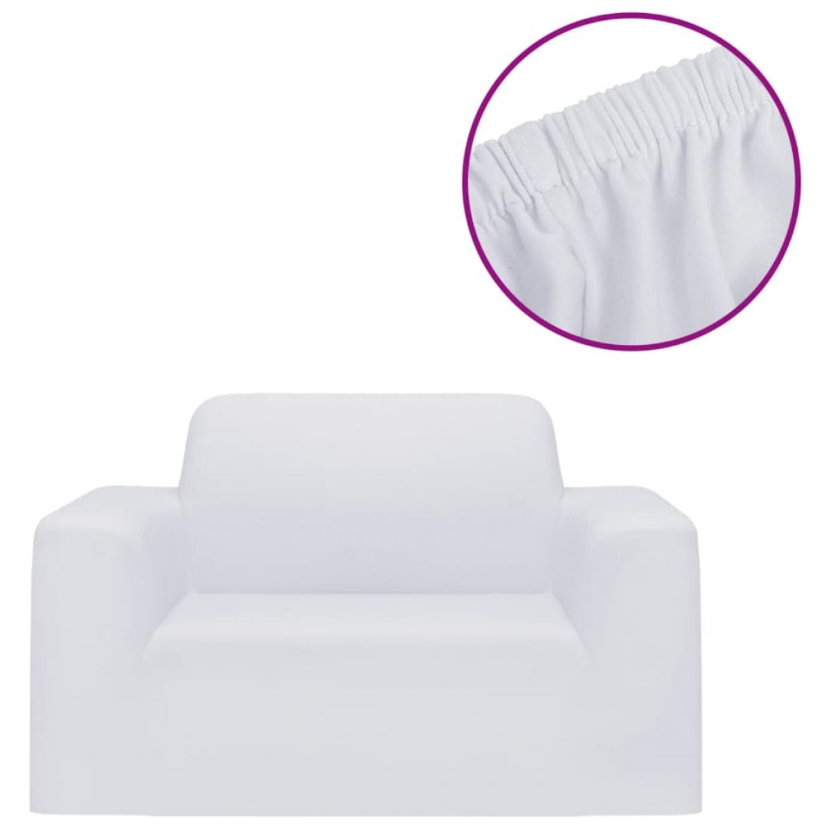 Funda elástica para sillón poliéster jersey blanca