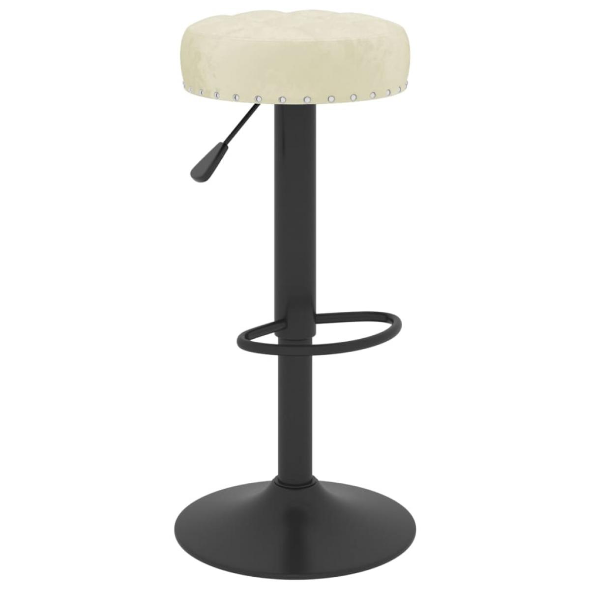 Taburetes de cocina 2 unidades terciopelo crema