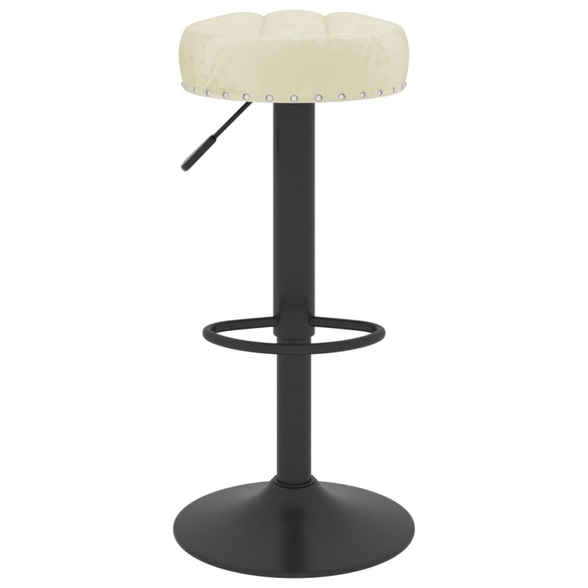 Taburetes de cocina 2 unidades terciopelo crema