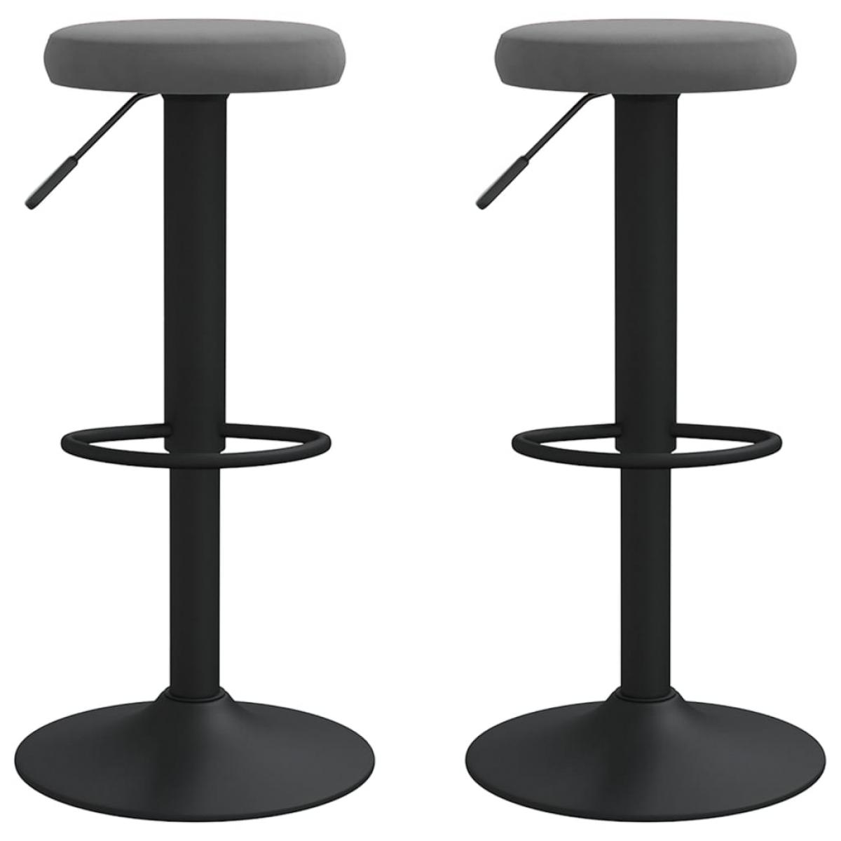 Taburetes de cocina 2 unidades terciopelo gris oscuro