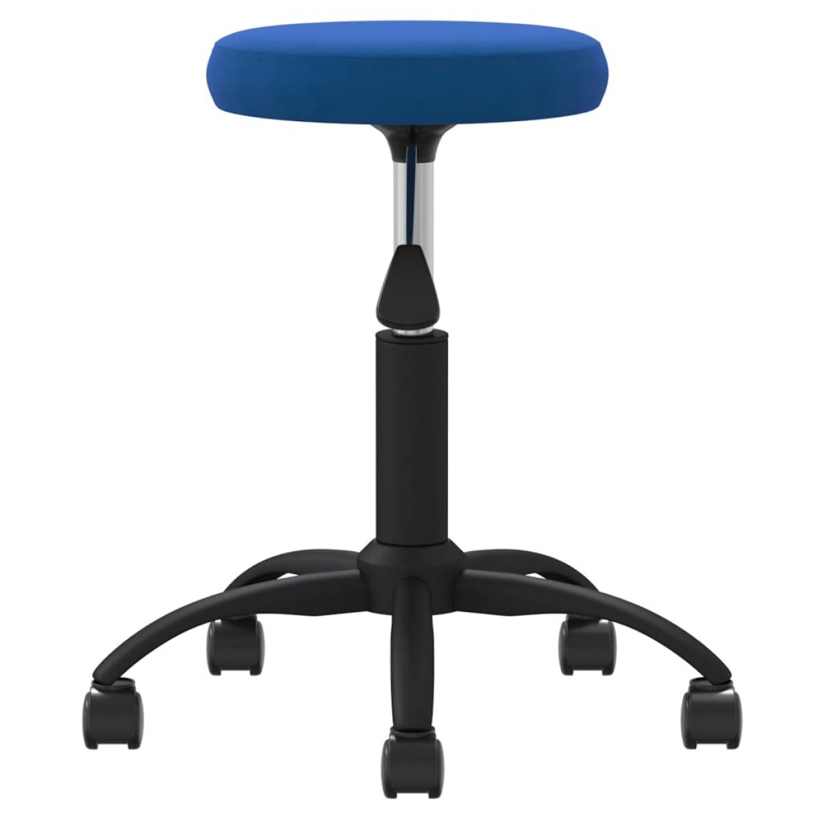 Silla de oficina giratoria de terciopelo azul