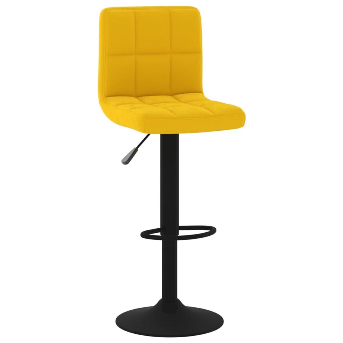 Taburete de bar de terciopelo amarillo mostaza