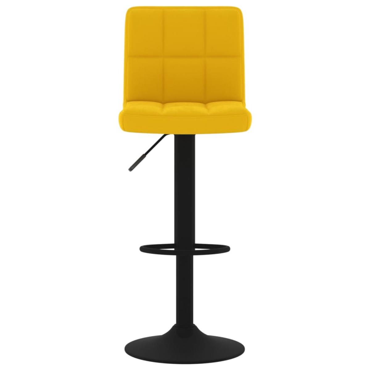 Taburete de bar de terciopelo amarillo mostaza