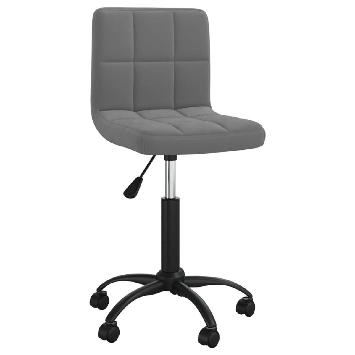 Silla de oficina giratoria de terciopelo gris oscuro