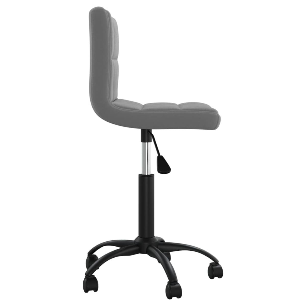 Silla de oficina giratoria de terciopelo gris oscuro