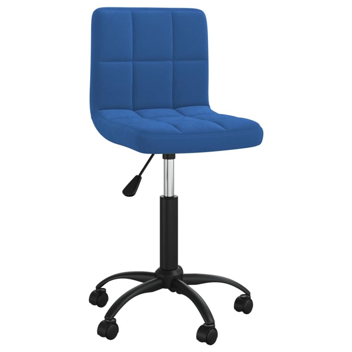 Silla de oficina giratoria de terciopelo azul