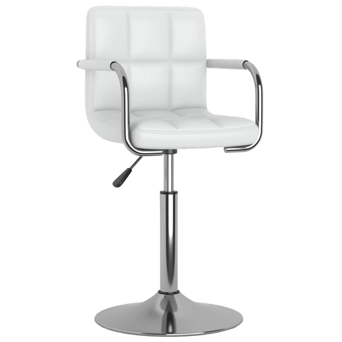 Taburete de cocina cuero sintético blanco