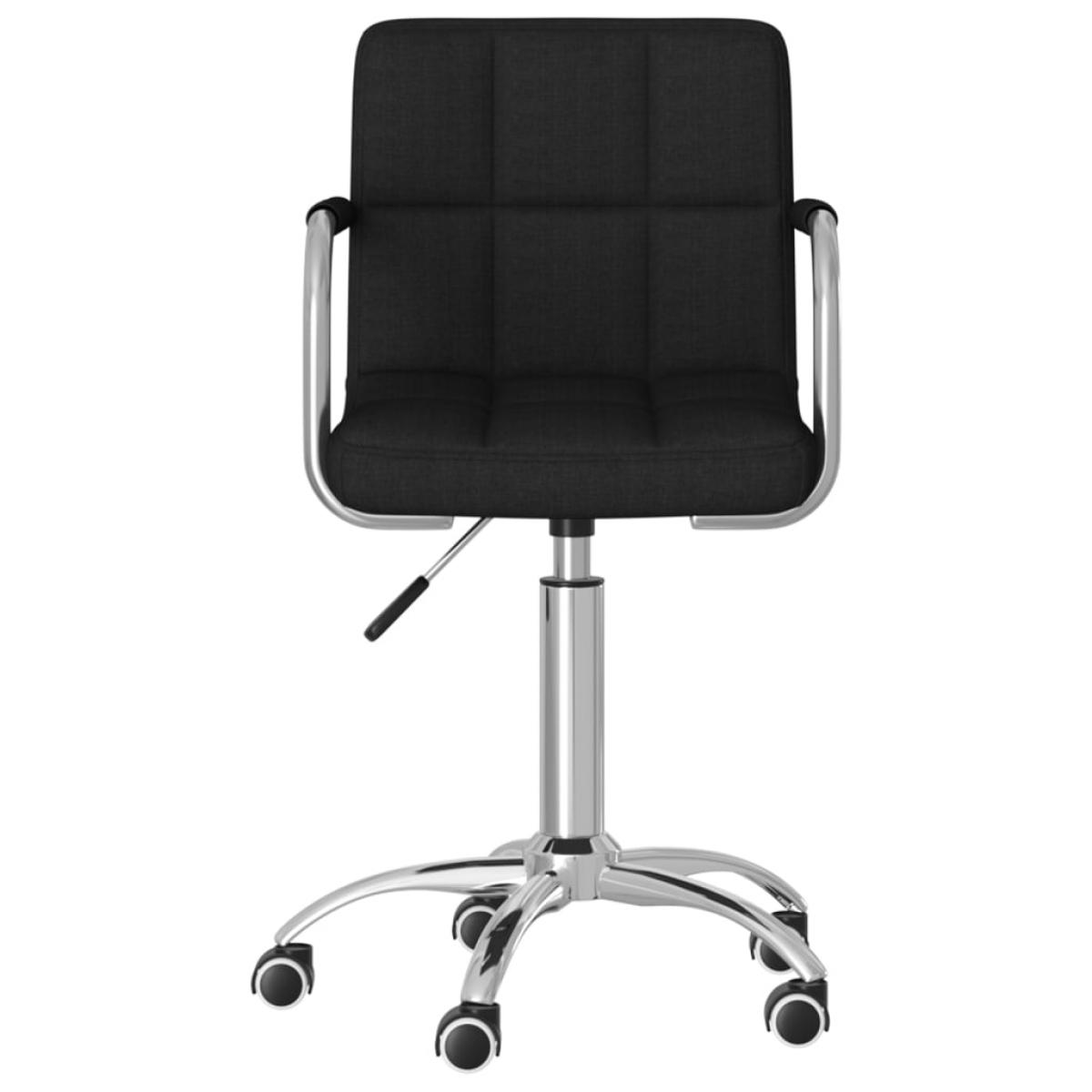 Silla de oficina giratoria de tela negra