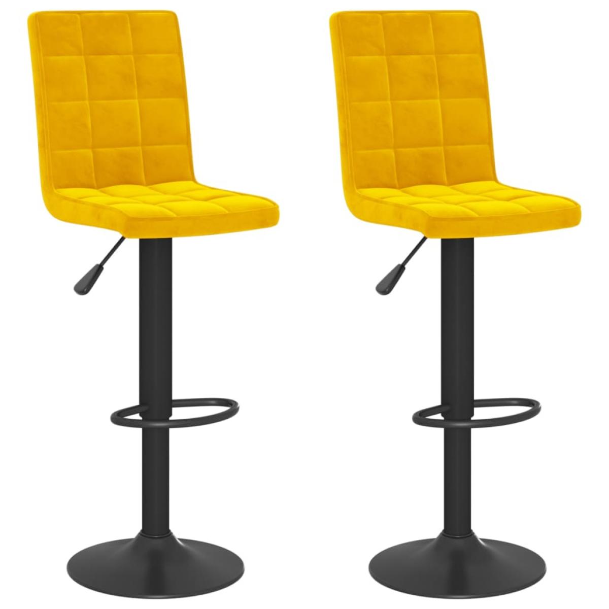 Taburetes de cocina 2 unidades terciopelo amarillo mostaza