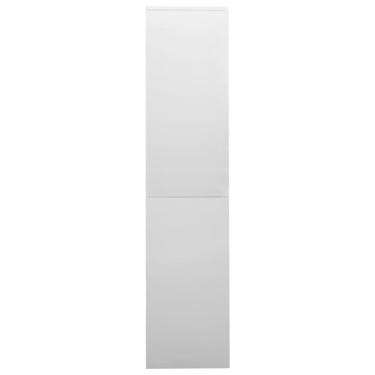 Armario oficina puerta corredera acero gris claro 90x40x180 cm