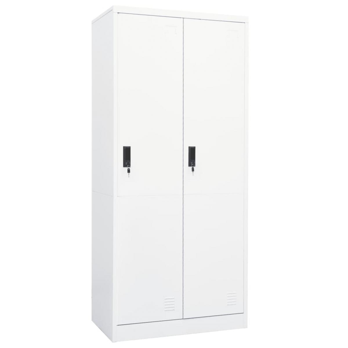 Armario de acero blanco 80x50x180 cm