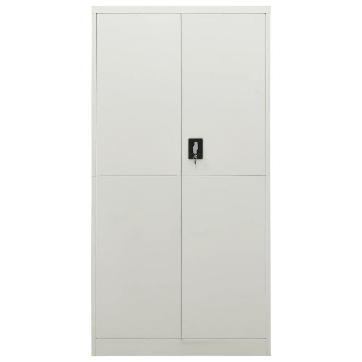 Armario de taquilla de acero gris claro 90x40x180 cm