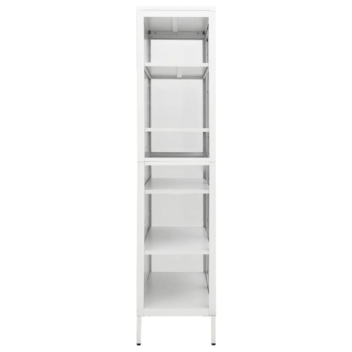 Vitrina de acero y vidrio templado blanca 90x40x180 cm