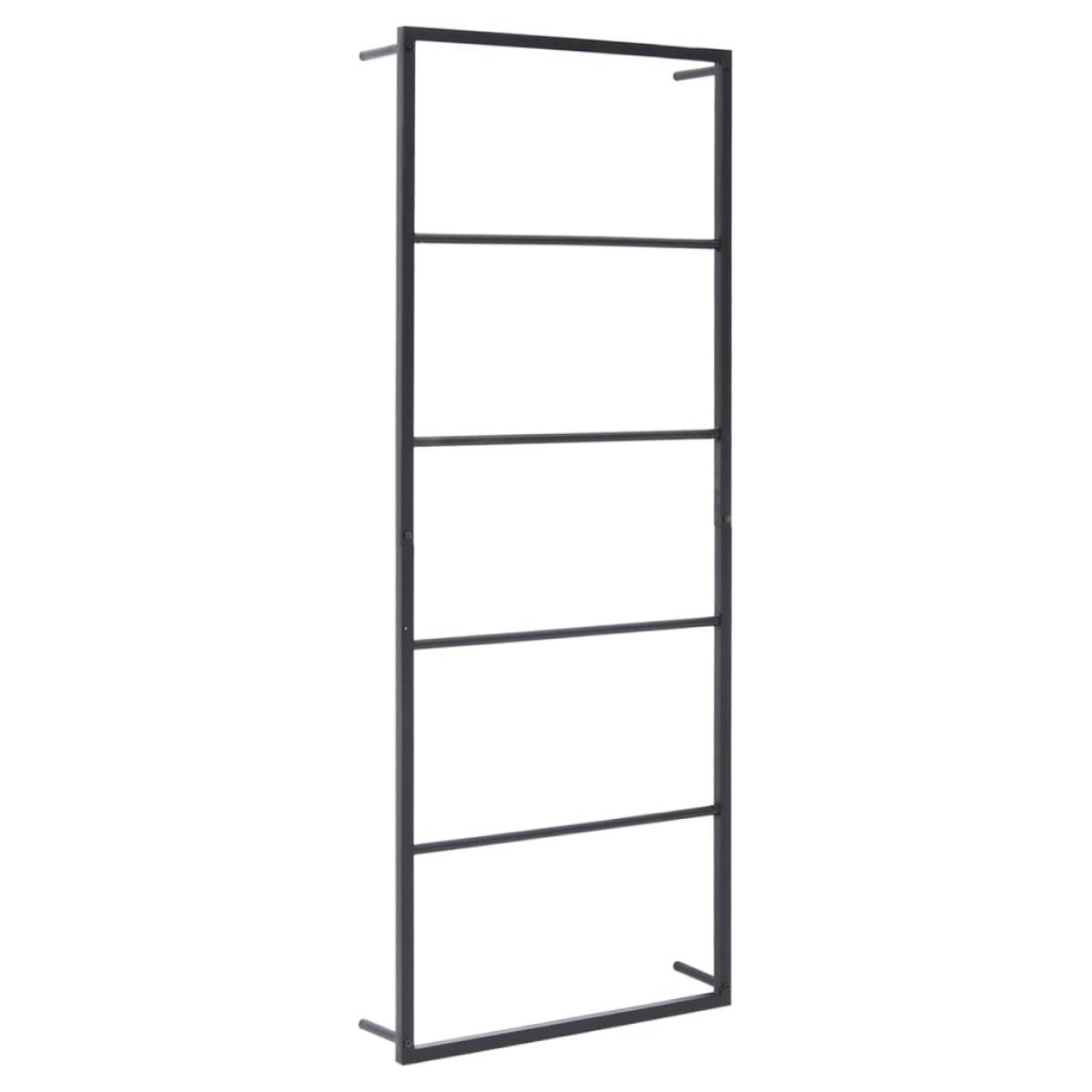 Toallero de acero negro 45x10x115 cm