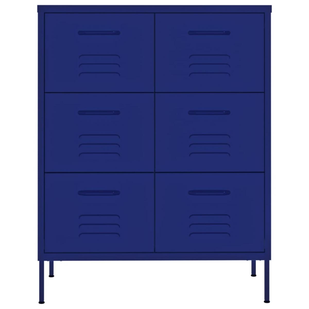 Armario de cajones de acero azul marino 80x35x101,5 cm