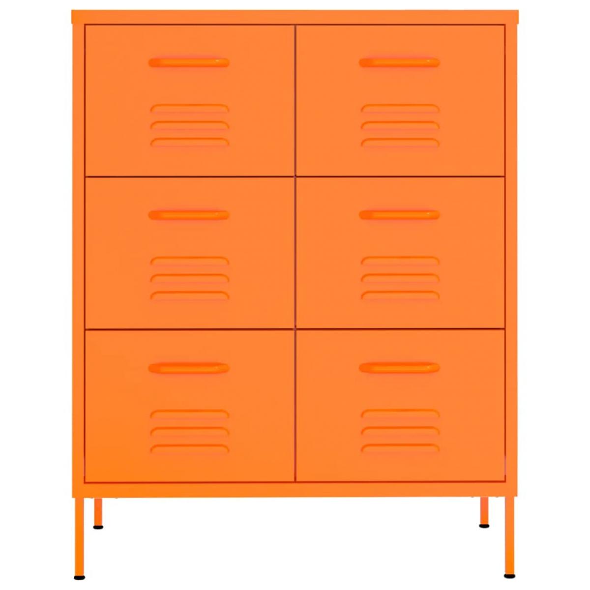 Armario de almacenamiento acero naranja 80x35x101,5 cm