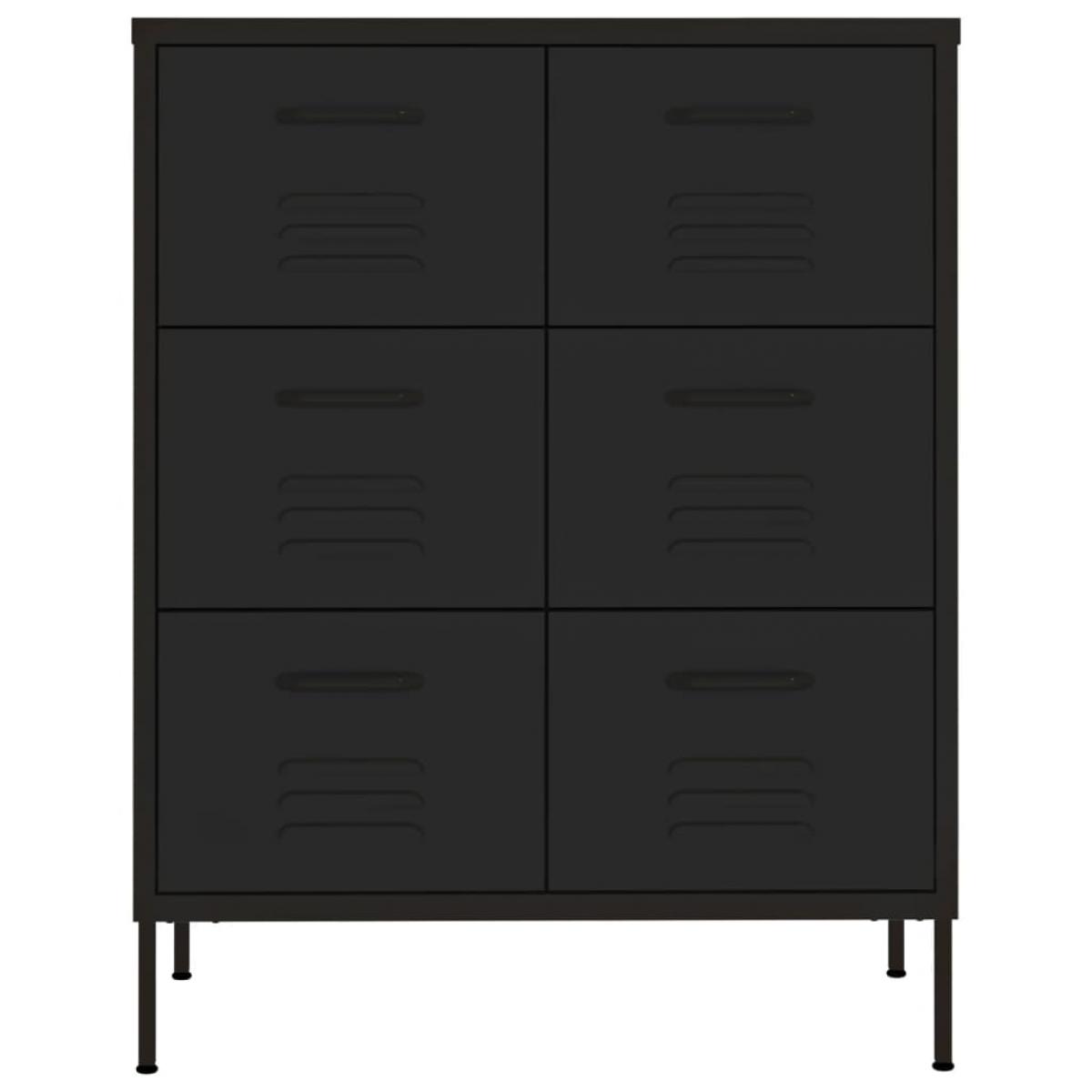Armario de almacenamiento acero negro 80x35x101,5 cm