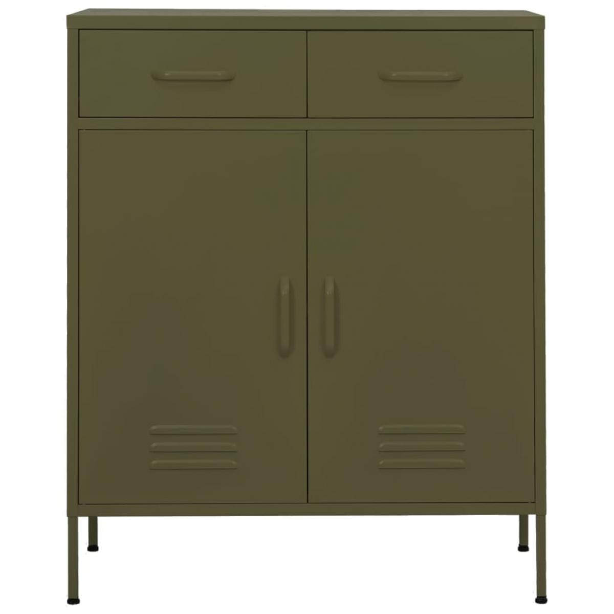 Armario de almacenamiento acero verde oliva 80x35x101,5 cm